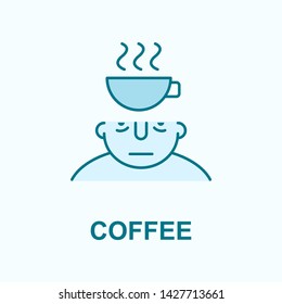 coffee on mind field outline icon