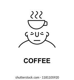 coffee on mind icon. Element of human mind icon for mobile concept and web apps. Thin line coffee on mind icon can be used for web and mobile
