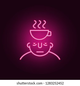 coffee on mind icon. Elements of What is in your mind in neon style icons. Simple icon for websites, web design, mobile app, info graphics