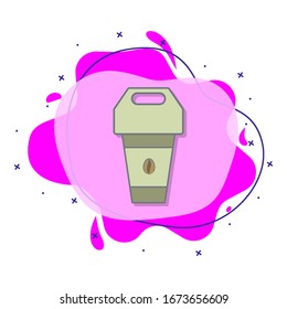 Coffee on road colored liquid bacdge icon. Simple color vector of coffee icons for ui and ux, website or mobile application