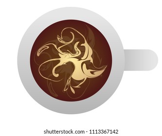 Coffee on white background vector illustration flat desing