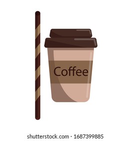 Coffee on a white background. Vector illustration