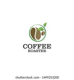 Coffee organic logo design - nature green fresh product of coffee