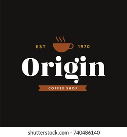 Coffee Origin Logo Vintage Style. Flat Isolated Graphic Vector 