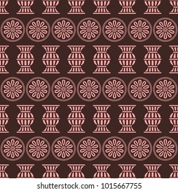 Coffee Ornamental Swirl Background with Peach
