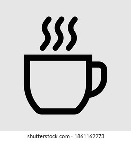 coffee outline cup icon isolated vector illustration