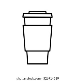 Coffee outline digital icon. Thin flat line icon of take away coffee. Single symbol for web design or mobile app. Vector sing for design logo, visit card, corporate identity.