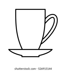 Coffee outline digital icon. Thin flat line icon. Single symbol for web design or mobile app. Vector sing for design logo, visit card, corporate identity. Isolated on white background illustration.