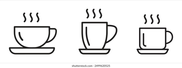 Coffee Outline Icon with Editable Stroke.