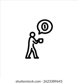 coffee outline icon. figure drink coffee line art illustration.