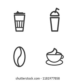 Coffee outline icon set