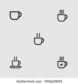 coffee outline icon set isolated vector illustration