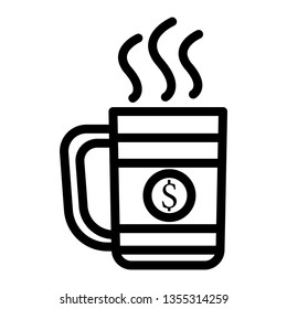 coffee outline icon with white background black line color