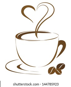 Coffee outline. Simple and elegant design. Vector version.