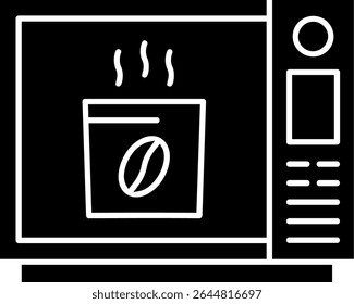 Coffee Oven Glyph Vector Icon Design