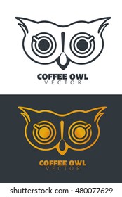 coffee owl face logos cafe