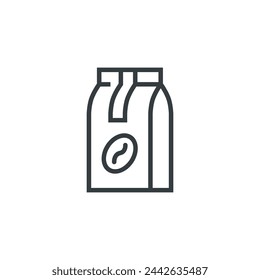 Coffee pack bag package icon, vector illustration