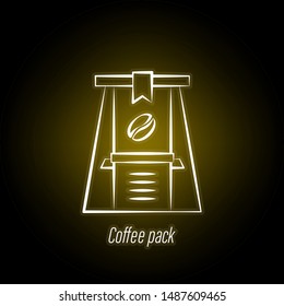 coffee pack hand draw neon icon. Element of coffee illustration icon. Signs and symbols can be used for web, logo, mobile app, UI, UX