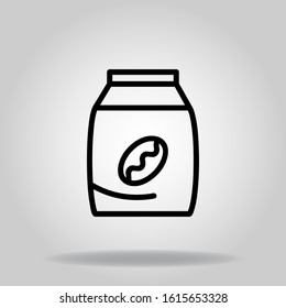 coffee pack icon with black line style
