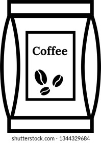 Coffee pack icon for web sites or applications.