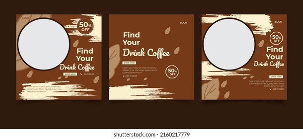 Coffee pack social media post template