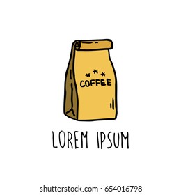 coffee package doodle icon