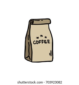 coffee package doodle icon