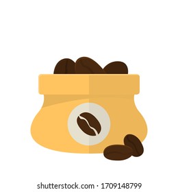 Ilustración plana del paquete de café. Icono del paquete de café. Vector. 