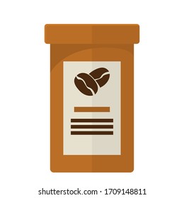 Coffee package flat illustration. Coffee package icon. Vector. 