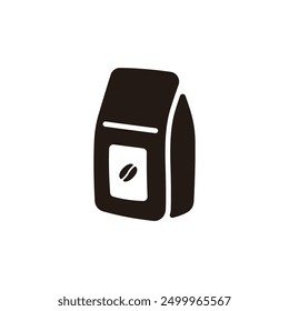 Icono del paquete del café. Versión de silueta plana.
