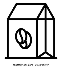 Coffee package icon. Outline coffee package vector icon for web design isolated on white background
