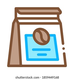 coffee package icon vector. coffee package sign. color symbol illustration
