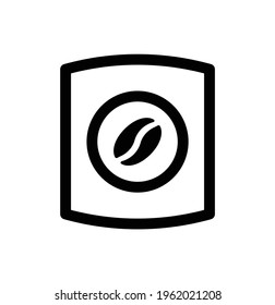 Coffee package line icon vector.