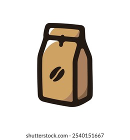 Ícone do esboço do pacote de café para design gráfico, aplicativos e sites