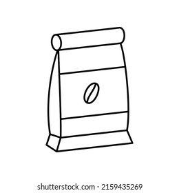 Coffee packaging icon flat design black color outline style