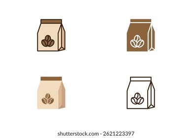 Coffee Packaging Icons – Minimalist Vector Set