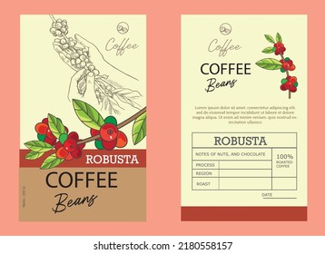 coffee packaging of label sticker set. set label sticker for coffee packaging. vintage packaging for coffee beans organic. vector