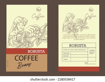 coffee packaging of label sticker set. set label sticker for coffee packaging. vintage packaging for coffee beans organic. vector