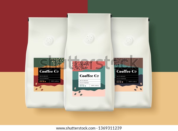 Download Coffee Packaging Template Design Set Realistick Stock Vector Royalty Free 1369311239