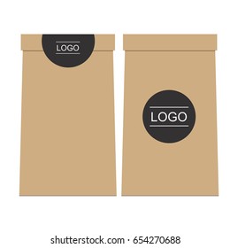 Coffee packaging vector. Isolated illustration on white background.