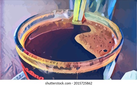 coffee painting with water color. very cool and beautiful 