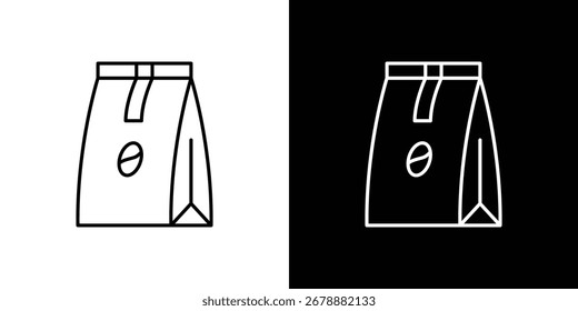 Icono de bolsa de papel de café en trazo editable. Ilustración vectorial EPS 10.