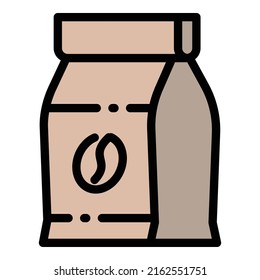 Coffee paper bag icon outline vector. Cafe drink. Customer cup