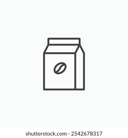 Coffee paper bag icon set in black color