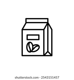 Coffee paper bag icon set. outlined and solid filled versions.