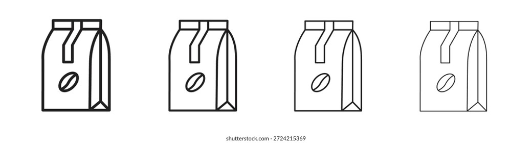 Saco de papel de café ícone definir vetores eps10. ilustração, símbolo de logotipo pictograma modelo