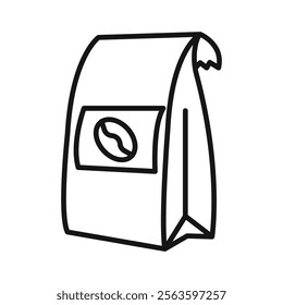 Coffee paper bag icon Simple thin line flat symbol
