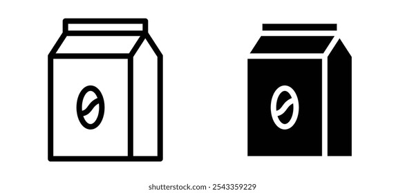 Coffee paper bag icon symbol collection on white background.