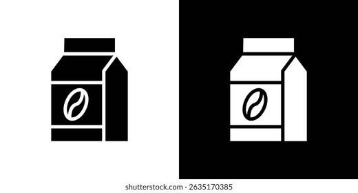 Coffee paper bag icon Vector in flat style. Collection silhouettes