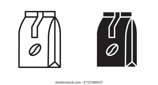 Icono de la bolsa de papel de café en Vector. Logotipo